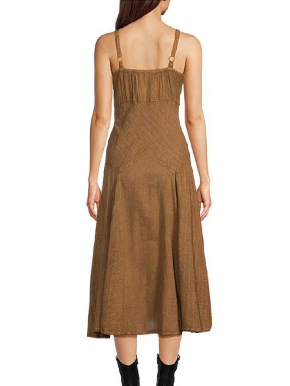 Scully Spaghetti Strap Front Tie Embroidered Dress. - Picture 3 of 9
